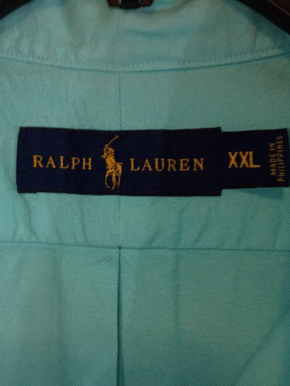 Ralph Lauren Men's Light Mint Button-Down Shirt with Pink Pony